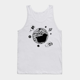 Coffee planet and space cats Tank Top